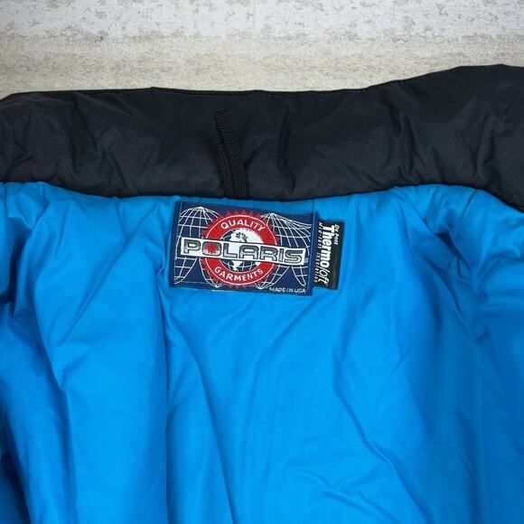 Vintage 90s Polaris Puffer Ski Jacket Womens M Blue Pink Full Zip Made in USA - Picture 4 of 4